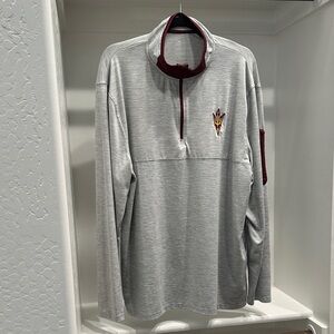 Colosseum Men’s ASU Heather Gray Quarter-Zip Pullover